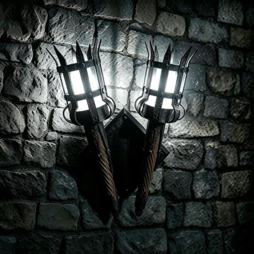 HYPYXUS Aplique de pared de antorcha LED medieval (#D)