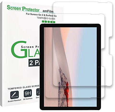 amFilm Protector Pantalla para Surface Go 4 (2023), Surface Go 3 (2021) y Surface Go 2 y Surface Go, Cristal Vidrio Templado Protector de Pantalla para Microsoft Surface Go / Go2 / Go3 (2 Piezas)
