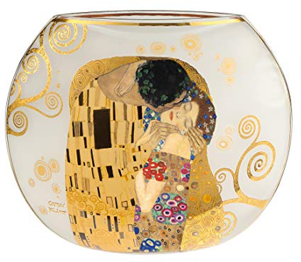 Gustav Klimt Goebel Vase Artis Orbis - Der Kuss aus Glas, Maße: 26cm x 10cm x 22cm, 67-000-74-1