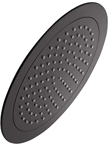 aquaSu® Kopfbrause Bacila mit 1 Strahlart | schwarz | rund | 24 cm Durchmesser | mit Kugelgelenk | Antikalk-Noppen | Standard-Gewinde: 1/2 | Wellness-Regendusche | 72433 3