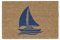 Relaxdays Fußmatte Kokos, mit Segelschiff-Motiv, Türmatte außen & innen, Maritime Kokosmatte, BxT: 60x40 cm, Natur/blau