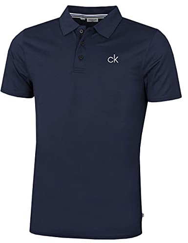 Calvin Klein Herren Zentral Eco Leichte Golf-Polo-Hemd - Marine - XL