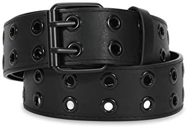 XIAOWU Nietengürtel Herren Damen Doppelloch Punk Gothic Gürtel Rock Hip Hop Mode für Hosen Jeans Röcke