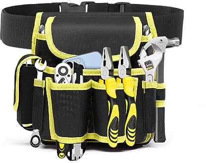 Werkzeugtasche Für Den Gürtel, Werkzeuggürtel, Werkzeug-Taillentasche für Elektrike, Werkzeugtasche mit Gürtel, Mehrzweck-Werkzeugtasche, Werkzeug Tasche aus Leinwand, Werkzeugtasche Gürtel,Gelb
