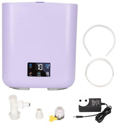 Bärbar Tvättmaskin, Helautomatisk Mini Tvättmaskin, 7L Stor Kapacitet Underkläder Tvättmaskin Med Centrifug, Mini Tvättmaskin Med LCD-pekskärm för Babykläder (Lila)
