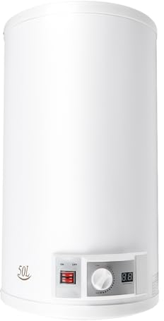 TESUGN Elektrische Durchlauferhitzer, 2000W 50L Warmwasserspeicher 30-75 ℃ Wandmontage Wasserboiler, Boiler, Wasserboiler, Warmwasserboiler mit Dusche, Schlauch und Waschbeckenhahn aus Stahl