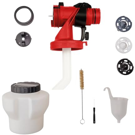 Original Einhell Farbsprühaufsatz (Farbsprühsystem-Zubehör, Sprühaufsatz mit 1200 ml Farbbehälter, inkl. 3X Düsen, Reinigungsbürste, Sprühpistolenkopf)