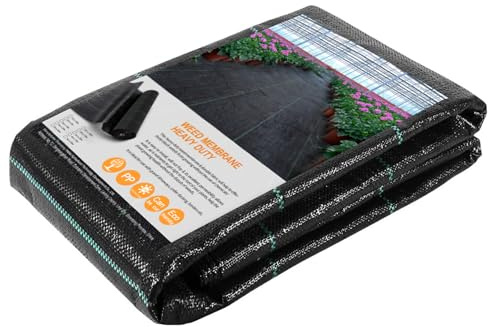 Dripex Malla Antihierbas 1mx10m, 90g/m² Tela Geotextil para Control de Maleza, Resistente a la Rotura y Estabilizada contra UV, Tela para Control de maleza para Jardin, Huerto