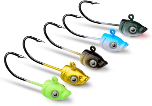 Swimbait Jigköpfe, 3,5 g / 5 g / 7 g, Angelhaken für Süß- und Salzwasser, Jighaken für Barsch, 5 Stück (Farbe F, 7G)