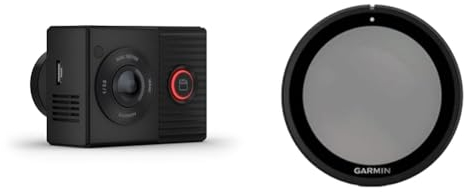 Garmin Dash Cam Tandem mit 2 x 180° Linsen für Rundumaufnahmen & Polarisationsfilter für Garmin DashCam 45/46 / 47/55/ 56/57 / Mini/Mini 2