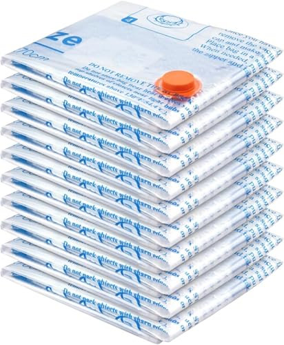 Vacuum Storage Bags 10 Jumbo, Space Saver Sealer Bags, Airtight Compression Bags for Clothes, Pillows, Comforters, Blankets, Bedding