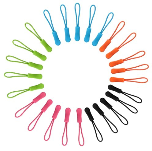 Acooruiteng Zipper Pull Replacement Zip Puller Replacement Zipper Pulls Removable Zip Pulls Zip Replacement Zip Pull Zipper Replacement for Purse Clothes Jeans Suitcase Luggage 5 Colors 25 Pcs