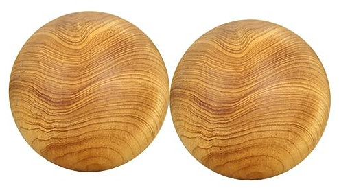 KOMBIUDA Hand Rolling Balls to Relieve Pressure and Complement Wood Massage Balls 2pcs Handheld Palm Massage Yellow for Hand Exercise and Stress Relief