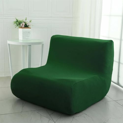 BUAOGDVG Fodera per Sedia Senza Braccioli, Elasticità Copridivano 1 Posti Senza Braccioli Antiscivolo Singola Fodera Divano per Sedia Hotel Salotto(Verde Scuro)
