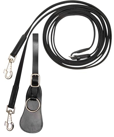 Imperial Riding IRH Core Rênes tissées en Coton avec Mousqueton 270 cm Noir Taille 1