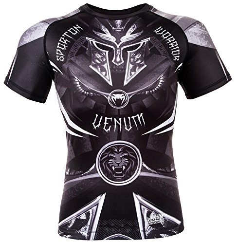 Venum Herren Gladiator 3.0 Kurze rmel Rashguard, Schwarz/Weiß, S EU