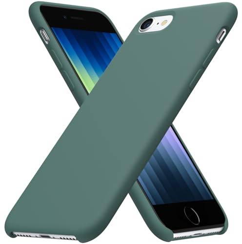 ORNARTO kompatibel mit iPhone SE 3 Silikon Case 2022 5G, iPhone 7/8/SE 2022 Hülle Ultra Dünne Flüssig Silikon Handyhülle Schutz für SE(2022)/SE(2020) 4,7 Zoll Piniengrün