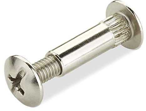 20 Stück SOTECH Möbelverbindungsschrauben CONNECT Ø 8 mm mit M6 Gewinde Verbindungsschraube mit Hülse Stahl vernickelt für Holzstärke 26-35 mm Plattenverbinder Möbelverbinder Schrauben
