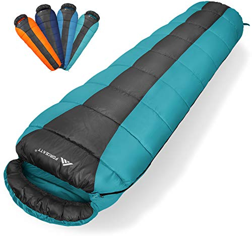 Forceatt Mumienschlafsack für 3 Jahreszeiten (Sommer, Frühling, Herbst) Warmes und kühles Wetter, Campingschlafsack für Erwachsene und Kinder mit Leichtgewicht, geeignet für Rucksacktouren, Wandern