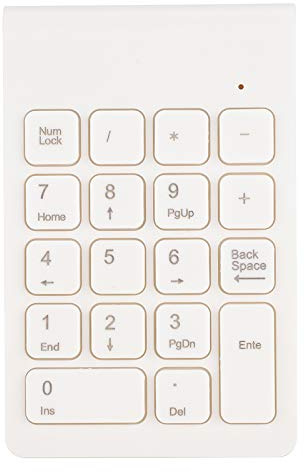 Tangentbord Trådlöst Mini Tangentbord Trådlöst Numeriskt Tangentbord 2.4G USB Ergonomisk Lätt PC-dator Bärbar Tangentbord(vit)