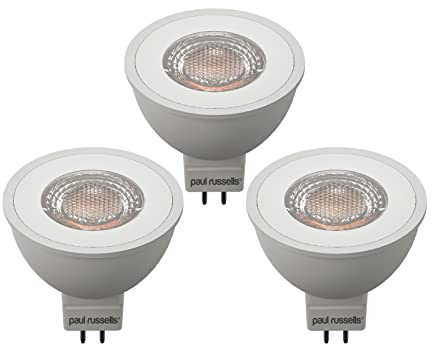 paul russells LED MR16 Bulbs, 3.4W 345lm Spotlight Bulbs, 12V Bi-Pin (GU5.3) Base, 35watt Equivalent, 38° Narrow Beam Angle, 6500K Daylight White, Energy Saving Non-Dimmable Light Bulbs – Pack of 3