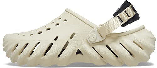 Crocs Unisex-Adult Echo Clogs, Bone/Black, 7 Men/9 Women