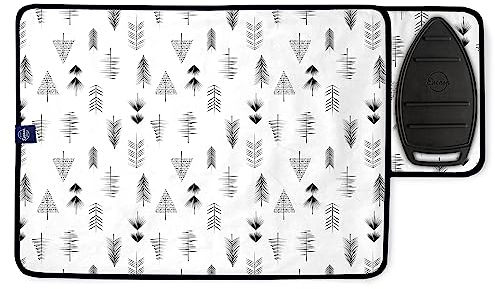 Encasa XO Bügelmatte (Groß 70x50 cm) mit 3 mm Polsterung & Silikonbügel für Dampfbügeln auf Tisch oder Bett - Hitzebeständige Tischbügeldecke, bugeltischauflage bugelunterlage - Schwarzer Pfeil