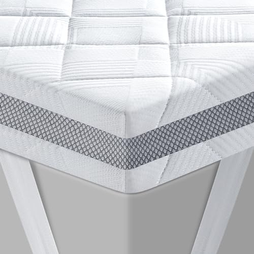 BedStory Gel Topper 100x200cm H3/H4 aus 10cm Höhe Kaltschaumkern, atmungsaktive 3D-Netz Bezug, Bequeme Matratzentopper für Boxspringbett und unbequemem Betten Schlafsofa