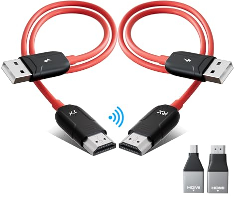Merdoo HDMI Wireless Soporte Full HD 1080p/5G, Wireless HDMI Plug & Play Soporte 50M Distancia Streaming Video/Audio/Archivos de Laptop/Cámara/Teléfono a TV/Proyector/Monitor