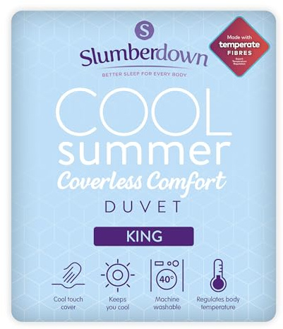 Slumberdown Cool Summer King Size Duvet - Cooling Blanket for Hot Sleepers & Night Sweats, Lightweight Thin Coverless Duvet to Keep You Cool - Soft & Breathable, Hypoallergenic, Washable (225 x 220cm)