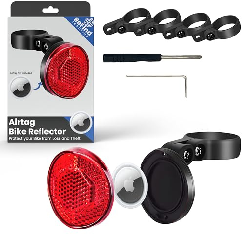ReFind Airtag Bike Reflector. Hidden Holder for Apple Airtag, Anti-Theft Bicycle Reflector, GPS Tracker and Bike Lock for Bicycle, Ebike, Scooter (No Tracker)