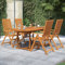 CIADAZ 5-TLG. Garten-Essgruppe Massivholz Akazie, Esstisch Mit Stühlen Set, Gartenmöbel Sitzgruppe, Balkon Möbel, Gartenlounge Set, Terrassenmöbel, Balkonmöbel Set - 3079643
