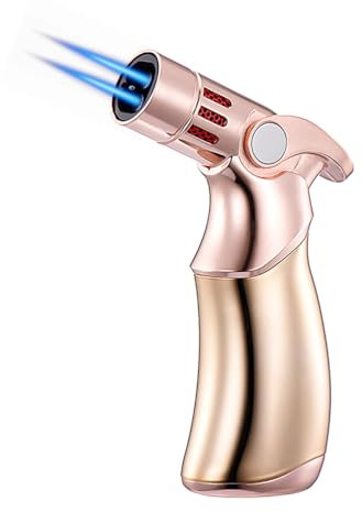 BML Blow Torch for Cooking Refillable Soldering Torch Safety Lock Adjustable Flame Kitchen Torch for Creme Brulee Desserts Baking DIY Soldering