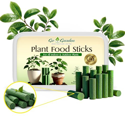 Go Garden Bastoncini fertilizzanti | Bastoncini alimentari per piante da interno ed esterno | Multiuso per la crescita naturale delle piante | Resa sana di fiori e frutti | Confezione da 40