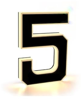 Beleuchtete Hausnummern für den Außenbereich, 6,7 cm, wasserdicht, beleuchtet, Adressnummernschild, 12 V, moderne LED-beleuchtete Hausnummer für Zuhause, Garage, Geschäft (5)