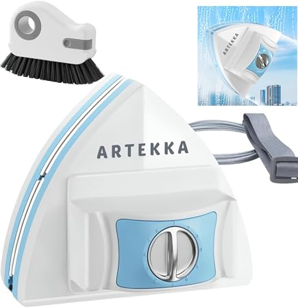 Lave Vitre Magnétique Double Face Vitrage 3-30 mm avec Brosse à Rainures