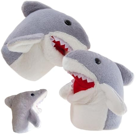 Títere de Mano de Tiburón, Suave Peluche De Role Play - Marioneta De Peluche Realista | para Niños Familia Baño Piscina Casa Fiesta Escuela Aula Sala de Juegos Guardería Teatro