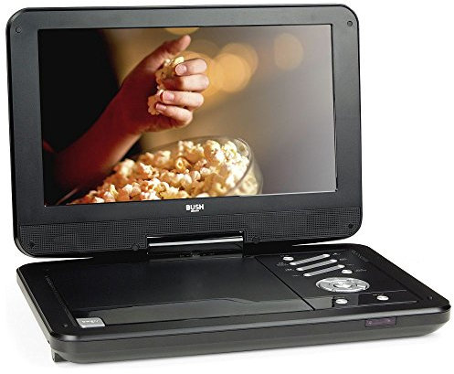 Bush 12 Inch Swivel Screen Portable DVD Player - Black (Built-in rechargeable battery with 3 hours battery life)