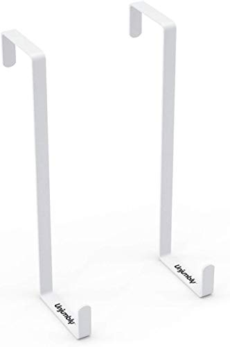 Unjumbly Over The Door Hooks, Set of 2 – Bathroom and Laundry Room Over Door Hanger - Wreath Hanger - Ironing Board Hanger - Towel Holder - Fits Wide & Thin Doors,White