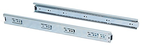 Emuca 3028705 Juego de guías correderas a bolas de extracción total 45mm x 250mm para cajón
