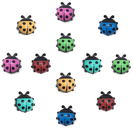 Ladybug Refrigerator Magnets Kitchen Magnets Office Magnets for Whiteboard, Dry Erase Board, Cute and Colorful Insect Design (12pcs per Set)