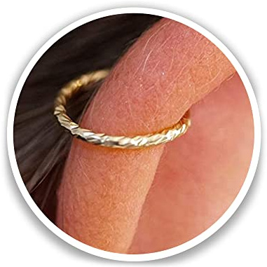 Gold Cartilage Earrings For Women - Thin Small 20 Gauge 8mm Helix Piercing Jewelry - 14k Gold Filled Cartilage Earring Hoop Ring - Gift Ready