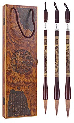 YYBF Feiner Chinesischer Kalligraphiepinsel Sumi-Pinsel/Kanji/Japanischer Kalligraphiepinsel, Gemischter Haartintenpinsel Für Anfänger - Geschenkpaket