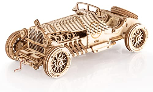 RoWood 3D Puzzle Rennwagen Modellbau Auto aus Holz - DIY Holzpuzzle Modellbausatz Basteln für Erwachsene und Kinder - Geschenke für Männer und Frauen