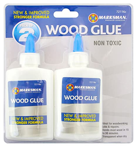 NEW 2 X 2PC WOOD GLUE BOTTLES ADHESIVE STRONG NON-TOXIC WOODWORKING DIY REPAIR | PACK OF 4 | NON TOXIC | ARTS, CRAFTS & DIY-TRANSPARENT, FAST DRYING