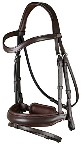 Dy'on Bridon Mat Large Crank Avec Muserolle Combinée Working Collection Marron - Cheval - Marron