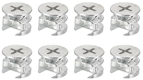 sourcing map Cam Serrure Écrou pour Meubles, 24pcs 15x12mm Joint Connecteur Serrage Écrous Meubles Connexion Cam Raccords, Blanc