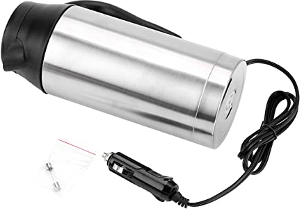 Hervidor de Agua de 24V para Camión, Calentador de Agua para Camiones, Acero Inoxidable + Pp, Portátil, 750Ml, 24V, Coche de Viaje, Camión, Hervidor de Agua, Botella de Calentador