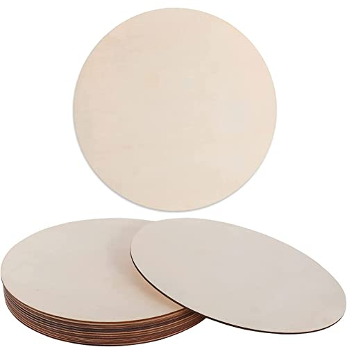 YIEUR 8 dischi in legno di diametro 20 cm, sottopentola rotonda in legno non trattato, pannelli in legno incompiuti per il fai da te, per l'artigianato, l'iscrizione, l'incisione laser, l'intaglio e