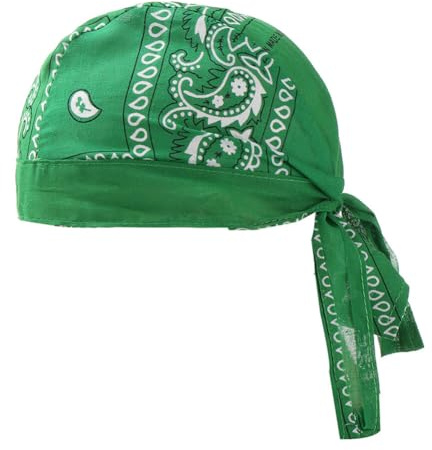 ISAKEN Sport bandana män kvinnor lätt andningsbar turban keps unisex hattar snabbtorkande sportmössa pirat bandana motorcykel bandana för män kvinnor, gRÖN, M